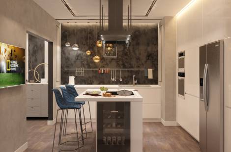 Дизайн-проект 5 комнатной квартиры в современном стиле  в ЖК "Самоцветы"